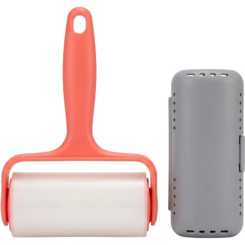 Lonvu Washable Silicone Gel Lint Roller with Travel Case Coral Gray - Product view